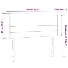 Vidaxl Čelo postele s LED čierne 93x16x78/88 cm látka