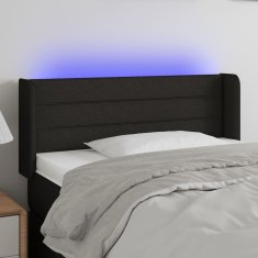 Vidaxl Čelo postele s LED čierne 93x16x78/88 cm látka