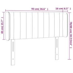 Vidaxl Čelo postele s LED modré 93x16x78/88 cm látka