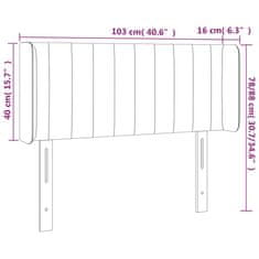 Vidaxl Čelo postele s LED krémové 103x16x78/88 cm látka