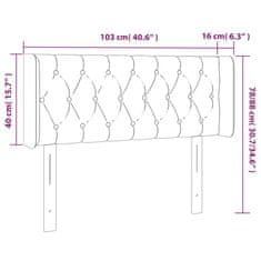 Vidaxl Čelo postele s LED bledosivé 103x16x78/88 cm látka