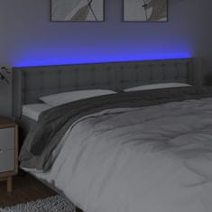 Vidaxl Čelo postele s LED bledosivé 203x16x78/88 cm látka