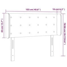 Vidaxl Čelo postele s LED krémové 103x16x78/88 cm látka