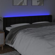 Vidaxl Čelo postele s LED čierne 203x16x78/88 cm látka