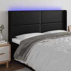 Vidaxl Čelo postele s LED čierne 163x16x118/128 cm umelá koža