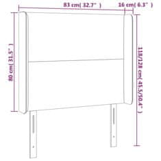 Vidaxl Čelo postele s LED tmavozelené 83x16x118/128 cm zamat