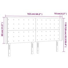 Vidaxl Čelo postele s LED tmavosivé 163x16x118/128 cm látka