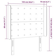 Vidaxl Čelo postele s LED sivohnedé 103x16x118/128 cm látka