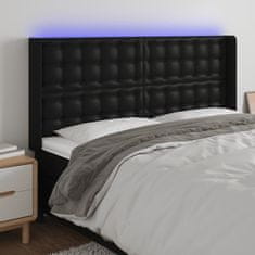 Vidaxl Čelo postele s LED čierne 163x16x118/128 cm umelá koža