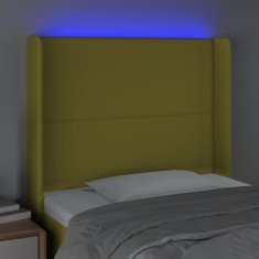 Vidaxl Čelo postele s LED zelené 93x16x118/128 cm látka