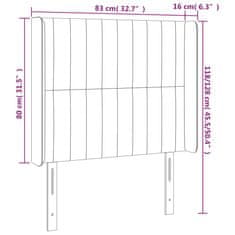 Vidaxl Čelo postele s LED sivohnedé 83x16x118/128 cm látka