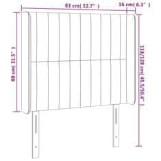 Vidaxl Čelo postele s LED modré 83x16x118/128 cm látka