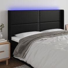 Vidaxl Čelo postele s LED čierne 183x16x118/128 cm umelá koža