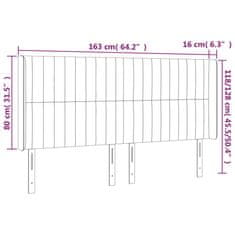 Vidaxl Čelo postele s LED modré 163x16x118/128 cm látka