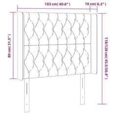 Vidaxl Čelo postele s LED krémové 103x16x118/128 cm látka