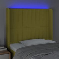 Vidaxl Čelo postele s LED zelené 93x16x118/128 cm látka