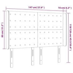 Vidaxl Čelo postele s LED ružové 147x16x118/128 cm zamat