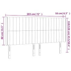 Vidaxl Čelo postele s LED modré 183x16x118/128 cm látka