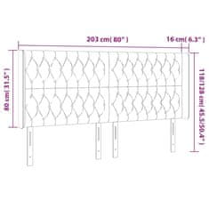 Vidaxl Čelo postele s LED čierne 203x16x118/128 cm zamat