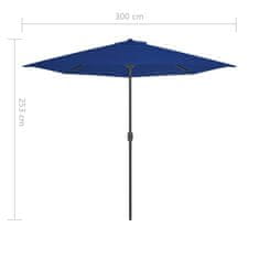 Vidaxl Balkónový slnečník, hliníková tyč, modrý 300x150x253cm, polkruh