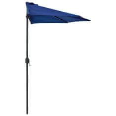 Vidaxl Balkónový slnečník, hliníková tyč, modrý 270x135x245cm, polkruh