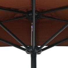Vidaxl Balkónový slnečník,hliníková tyč,tehlový 270x135x245cm, polkruh