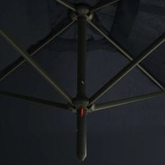 Vidaxl Dvojitý slnečník s oceľovou tyčou antracitový 600x300 cm