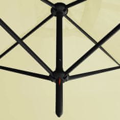 Vidaxl Dvojitý slnečník s oceľovou tyčou pieskový 600x300 cm