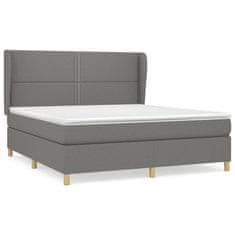 shumee Boxspring posteľ s matracom tmavosivá 160x200 cm látka