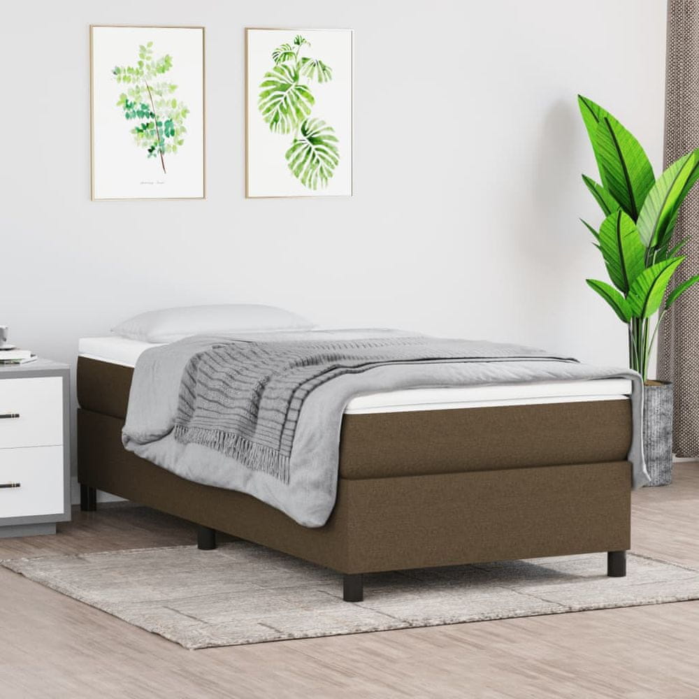 Vidaxl Boxspring posteľ s matracom tmavohnedá 100x200 cm látka