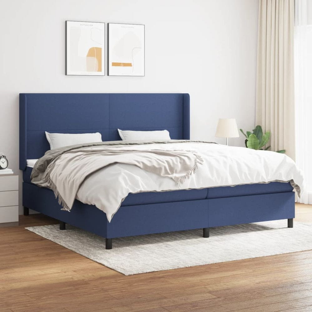 Petromila vidaXL Boxspring posteľ s matracom modrá 200x200 cm látka