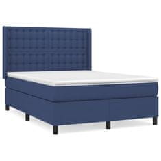 Petromila vidaXL Boxspring posteľ s matracom modrý 140x190 cm látka