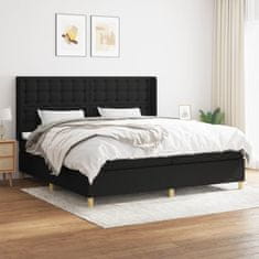 shumee Boxspring posteľ s matracom čierna 200x200 cm látka