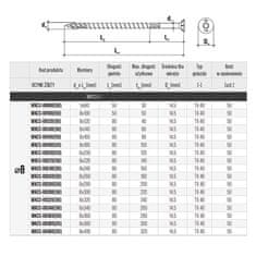 Wkret-Met Tesárske skrutky so zápustnou hlavou, torx 8x140mm, 50 kusov