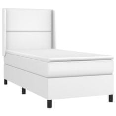 Petromila vidaXL Boxspring posteľ s matracom biela 90x190 cm umelá koža