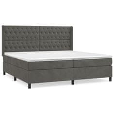 shumee Posteľný rám boxspring s matracom tmavosivý 200x200 cm zamat