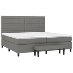 shumee Boxspring posteľ s matracom tmavosivá 200x200 cm látka