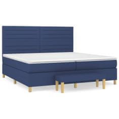 shumee Boxspring posteľ s matracom modrá 200x200 cm látka