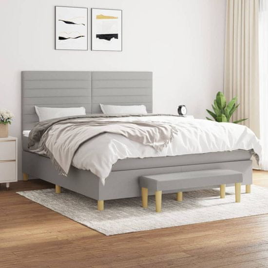 Petromila vidaXL Boxspring posteľ s matracom bledosivá 180x200 cm látka