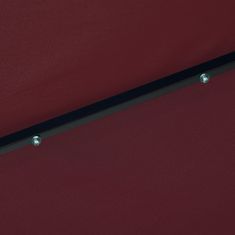 Vidaxl Vonkajší slnečník s LED svetlami a oceľovou tyčou 300 cm bordovočervený