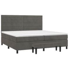 shumee Posteľný rám boxspring s matracom tmavosivý 200x200 cm zamat