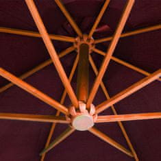 Petromila vidaXL Závesný slnečník s tyčou bordovočervený 3,5x2,9 m, masívna jedľa 