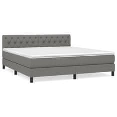 shumee Boxspring posteľ s matracom tmavosivá 160x200 cm látka