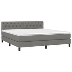 shumee Boxspring posteľ s matracom tmavosivá 160x200 cm látka