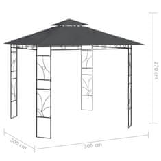 Petromila vidaXL Altánok 3x3x2,7 m antracitový 160 g/m²