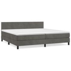 shumee Posteľný rám boxspring s matracom tmavosivý 200x200 cm zamat