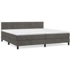 shumee Posteľný rám boxspring s matracom tmavosivý 200x200 cm zamat