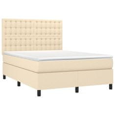 shumee Posteľný rám boxspring s matracom krémový 140x200 cm látka