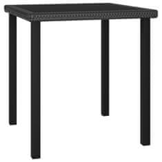 Petromila vidaXL Záhradný jedálenský stôl čierny 70x70x73 cm polyratanový