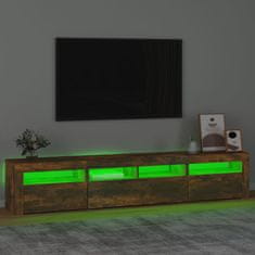 Vidaxl TV skrinka s LED svetlami dymový dub 210x35x40 cm